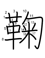 Thứ tự nét chữ 鞠