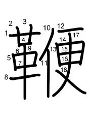 Thứ tự nét chữ 鞭