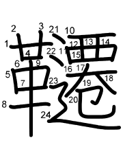 Thứ tự nét chữ 韆