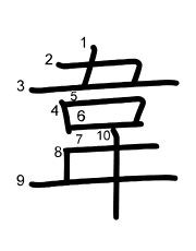 Thứ tự nét chữ 韋