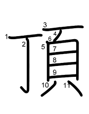 Thứ tự nét chữ 頂