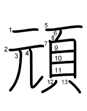 Thứ tự nét chữ 頑