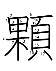 Thứ tự nét chữ 顆