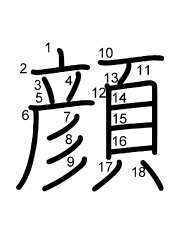 Thứ tự nét chữ 顔