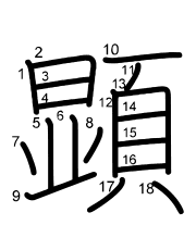 Thứ tự nét chữ 顕