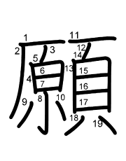 Thứ tự nét chữ 願