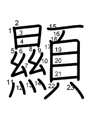 Thứ tự nét chữ 顯
