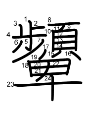 Thứ tự nét chữ 顰