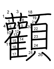 Thứ tự nét chữ 顴