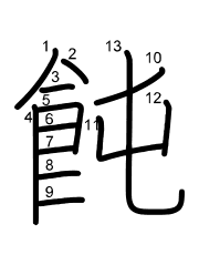 Thứ tự nét chữ 飩