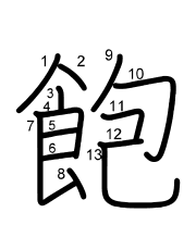 Thứ tự nét chữ 飽