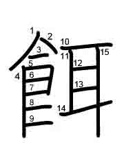 Thứ tự nét chữ 餌