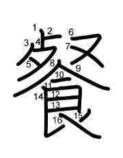 Thứ tự nét chữ 餐
