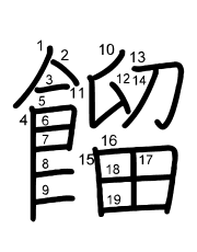 Thứ tự nét chữ 餾