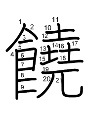 Thứ tự nét chữ 饒