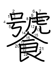 Thứ tự nét chữ 饕