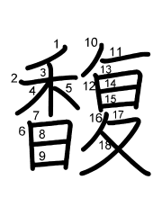 Thứ tự nét chữ 馥
