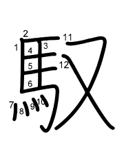 Thứ tự nét chữ 馭