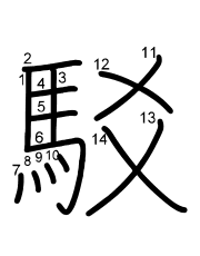 Thứ tự nét chữ 駁