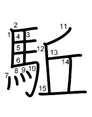 Thứ tự nét chữ 駈