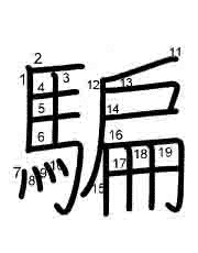Thứ tự nét chữ 騙
