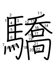 Thứ tự nét chữ 驕