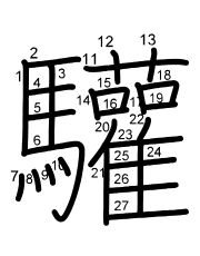 Thứ tự nét chữ 驩