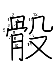 Thứ tự nét chữ 骰