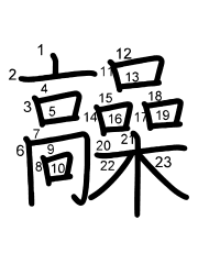 Thứ tự nét chữ 髞