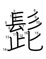 Thứ tự nét chữ 髭