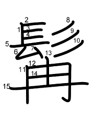 Thứ tự nét chữ 髯