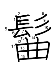 Thứ tự nét chữ 髷