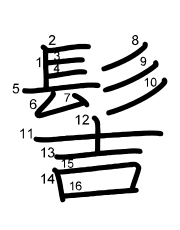 Thứ tự nét chữ 髻