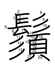 Thứ tự nét chữ 鬚