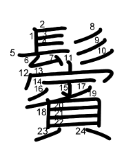 Thứ tự nét chữ 鬢