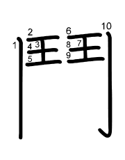Thứ tự nét chữ 鬥