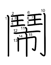 Thứ tự nét chữ 鬧