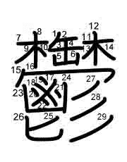 Thứ tự nét chữ 鬱