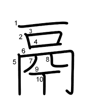 Thứ tự nét chữ 鬲