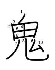 Thứ tự nét chữ 鬼