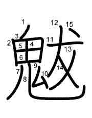 Thứ tự nét chữ 魃
