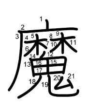 Thứ tự nét chữ 魔
