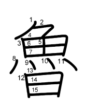 Thứ tự nét chữ 魯