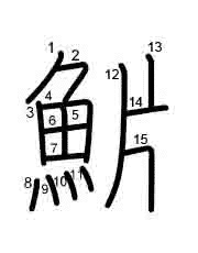 Thứ tự nét chữ 魸