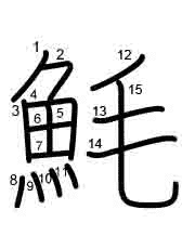 Thứ tự nét chữ 魹