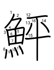 Thứ tự nét chữ 鮃