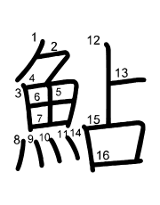 Thứ tự nét chữ 鮎
