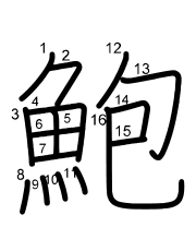 Thứ tự nét chữ 鮑