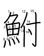 Thứ tự nét chữ 鮒