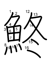Thứ tự nét chữ 鮗